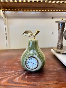 modern table clock onyx stone pear clock table clock - Picture 1 of 1