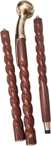 Vintage Style Brass Walking Stick Cane Wooden Walking Stick Cane Handle Gift Han - Picture 1 of 5