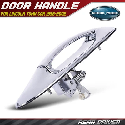 Maçaneta externa cromada lateral esquerda para motorista Lincoln Town Car 1998-2002 - Imagem 1 de 4