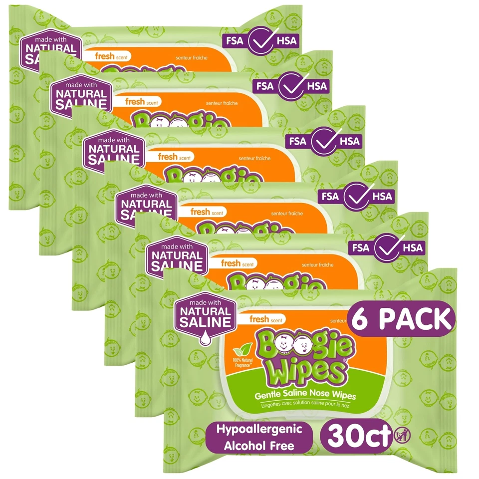Boogie Wipes Saline Nose Wipes 30 Count Gentle Cleaning for All Ages - Image 1 of 1