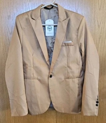Traje Blazer Chaqueta Abrigo Vestido Para Hombre Negocios Un Botón Formal Informal Medio Tostado Foto 1 de 4