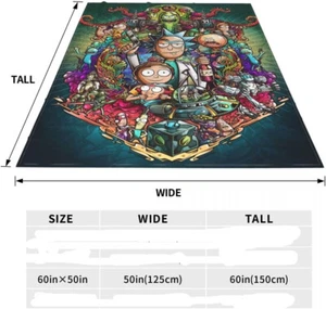 Rick and Morty Ultra Soft Cartoon Flannel Blanket 50x60 - Picture 1 of 5