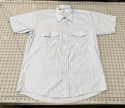 Camisa de trabajo "Prisión" a rayas azules manga corta para hombre, uniforme de recluso - talla mediana Foto 1 de 4