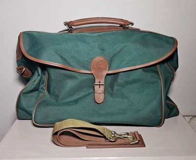 Bolso/equipaje de lona verde vintage Ralph Lauren con correa de viaje 18x14x9 Foto 1 de 4