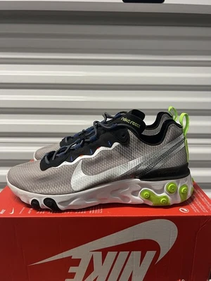 Nike React Element 55 SE Grey Volt CI3831-200 Size 10 BRAND NEW - Image 1 of 4