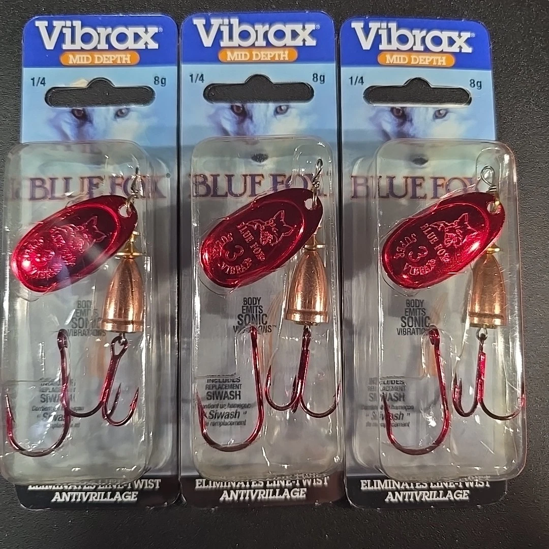 Blue Fox Super Vibrax Spinner - Bleeding Silver 7/16 Oz Fishing Lure