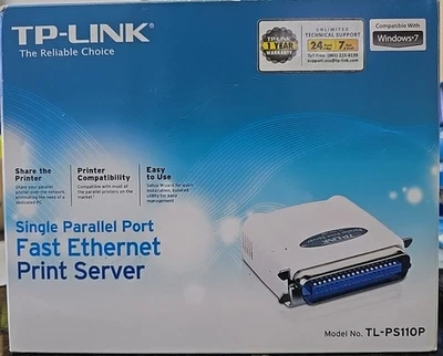 SERVIDOR DE IMPRESIÓN ETHERNET RÁPIDO PUERTO PARALELO TP-LINK TL-PS110P Foto 1 de 4