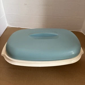 Cocina vaporera microondas vintage Tupperware 1275-6 verde azulado y marfil 3 piezas - Imagen 1 de 8