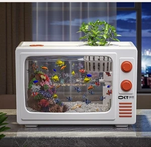3,5 Gallonen Aquarium TV Design Aquarium Desktop Aquarium Kit mit Pumpe Filter LED - Bild 1 von 13