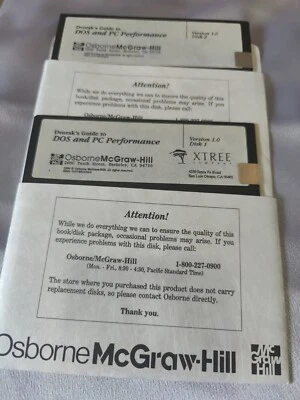 Dvoraks Guide To DOS and PC Performance 5.25" Floppy Disks (2) Osborne McGraw - Image 1 of 3