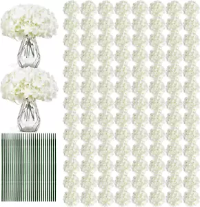 204PCS Hydrangea Artificial Flowers, Silk Artificial Hydrangea Flowers Heads wit - Picture 1 of 12