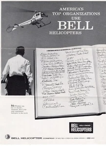 BELL Helicopters Vintage 1960's Fold-Out Brochure / Poster Aviation Advertising - Picture 1 of 1