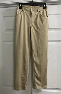 Pantalones deportivos IZOD de sarga elástica caqui para mujer talla 14 frente plano nuevos con etiquetas Foto 1 de 4