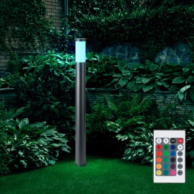 Außenleuchte Wegelampe Stehleuchte RGB LED dimmbar Edelstahl Hof Fernbedienung - Bild 1 von 4