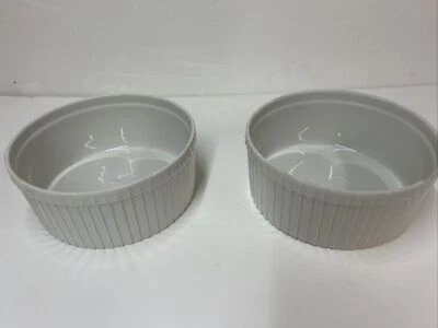 Pillivuyt Porcelain 6-Inch Classic Pleated Souffle Dish Set of Two - Image 1 of 4
