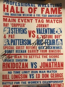 WRESTLING HEEL LEGENDS NATURE BOY RIC FLAIR BOBBY THE BRAIN HEENAN SIGNED POSTER - Picture 1 of 4