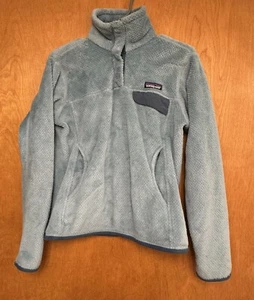 Suéter Patagonia Para Mujer Pequeño Verde Azulado Claro Forrado de Vellón Retool 1/4 Pullover a Presión - Imagen 1 de 4