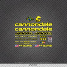 0639 Yellow Cannondale Jekyll Bicycle Stickers - Decals - Transfers