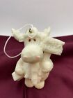 Happy Holiday Albino Moose Ornament  Pre Owned 