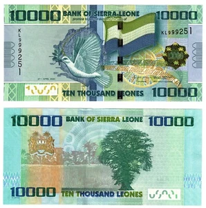 2021 Sierra Leone 10000 Leones P33 f Banknote UNC - Picture 1 of 1