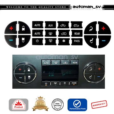 For Chevrolet GMC Tahoe A/C Button Repair Decal Dash Switch Stickers Replacement - Image 1 of 4
