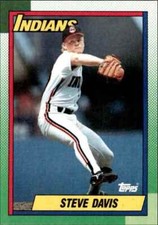 1990 Topps Baseball Cards Steve Davis Rookie Cleveland Indians #428
