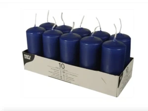 Stumpenkerzen 90 x 40 mm 1 Stück 3 Stück 5 Stück 10er Pack blau weiß rot limette burgund - Bild 1 von 19