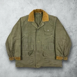 Vintage 40er Blue Bill Jagdjacke grün Canvas Workwear roter Kopf Jacke - Bild 1 von 14