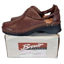 Women's Brown Leather Slip on Shoes Size 4 E Brevitt Wispers JJ 836