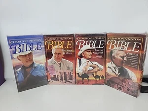 Charlton Heston presents The Bible - 4 VHS video Set - Sealed VCR movies - Picture 1 of 8
