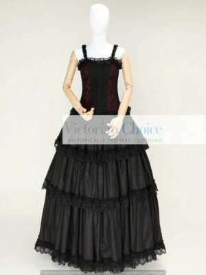 Victorian Gothic Steampunk Corset Dress Witch Vampire Halloween Costume C004 - Image 1 of 4