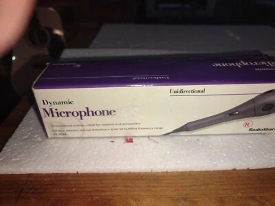 Radio Shack uni-Direction Dynamic Microphone Impedance extra long cord w/ box - Image 1 of 2