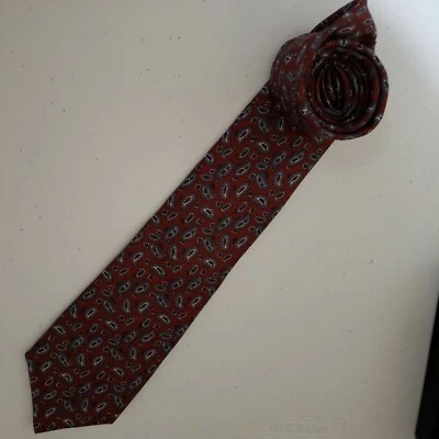 Новый Oscar de la Renta шеи галстук мужской синий красный пейсли 100% шелк карьера износ  - Изображение 1 из 4