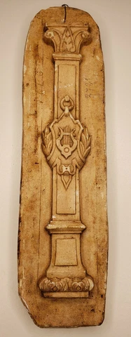 CAST PLASTER ANTIQUE 14" COLUMN PLAQUE VINTAGE Cover