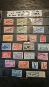 Page Of Vintage Air Mail Stamps Mint Condition - Picture 1 of 24