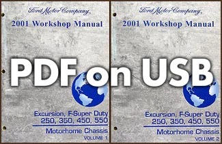 2001 Ford Excursion and Super Duty Factory Shop Manual USB 2 Volume Repair Set - Image 1 of 4