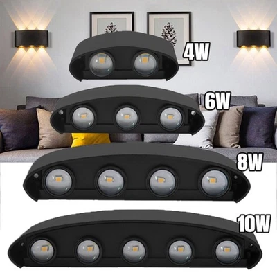 1-20er LED Wandleuchte Außen Innen Wandlampe Up Down Flur Strahler Licht 4W-10W - Bild 1 von 4