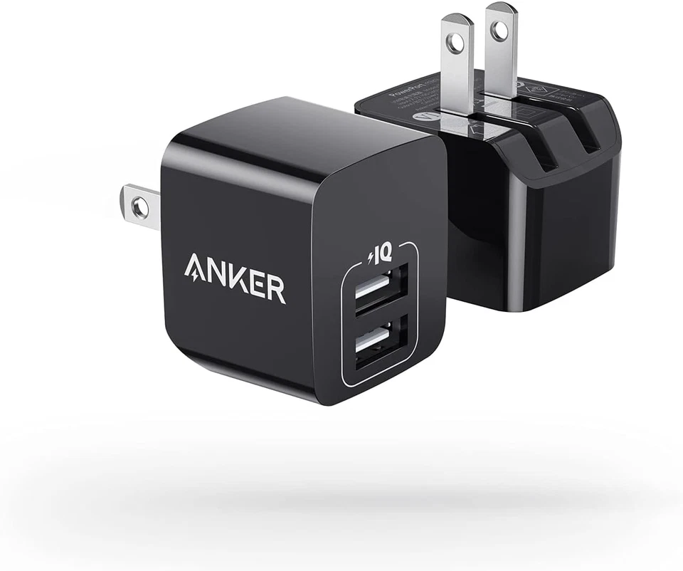 Cargador USB, Anker Paquete de 2 Adaptador Cargador de Pared Doble Puerto 12W, Bloque Cargador USB  Foto 1 de 4