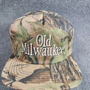 Vintage Old Milwaukee Hat Snapback Realtree Camo Deadstock 90s Beer Promo Cap - Picture 1 of 7