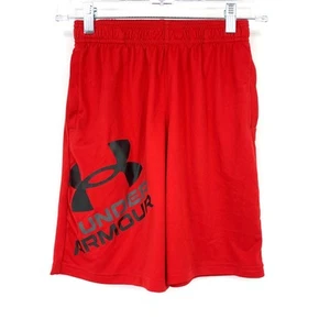 Under Armour Basketball Shorts Boys Size Medium Red Black Logo - Picture 1 of 6