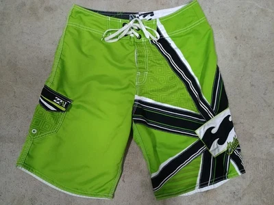 Vintage Billabong Andy Irons Board Shorts Boys 28 Rising Sun Y2K Surf Green Rare - Image 1 of 4