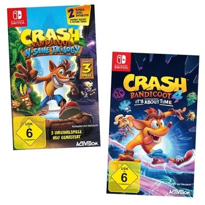 Crash Bandicoot 1 2 3 4 N.Sane Trilogy + Its about Time Nintendo Switch NEU&OVP - Bild 1 von 4