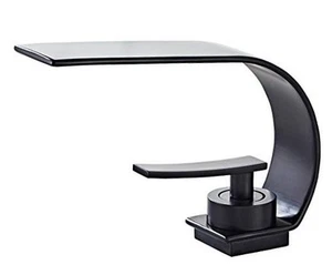 Bathroom Faucet, Modern Single Hole Bathroom Faucet, Low Arc Brass Matte Black - Picture 1 of 7