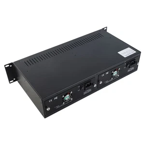 US Plug 14 Slot Fiber Optic Transceiver Rack Media Converter Rack SC PC Opti NEW - Afbeelding 1 van 12