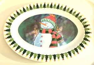 Schneemann Melamin Servierplatte. - Bild 1 von 2
