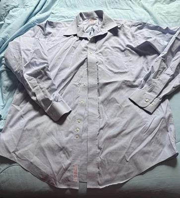 Camisa Brooks Brothers Ajuste Tradicional 16.5 34/35 Azul Micro Rayas Algodón Foto 1 de 4