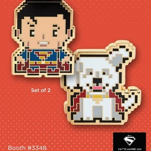 SDCC 2025 HALLMARK Superman Movie Superman Krypto  PXL8 Enamel Pin Set PRESALE - Picture 1 of 1