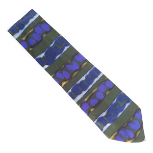 The DeSantis Collection Men Necktie Geometric 100% Silk Green Blue 57x4 - NWOT - Picture 1 of 5