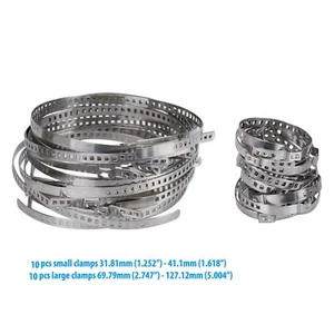 20x Universal Stainless Steel CV Axle Boot Joint Crimp Clamps Automotive ATV Kit - Foto 1 di 7