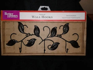 VTG Better Homes & Gardens "Vine & Leaf" Metal Home Decor Wall Hooks / Hangers - Picture 1 of 3